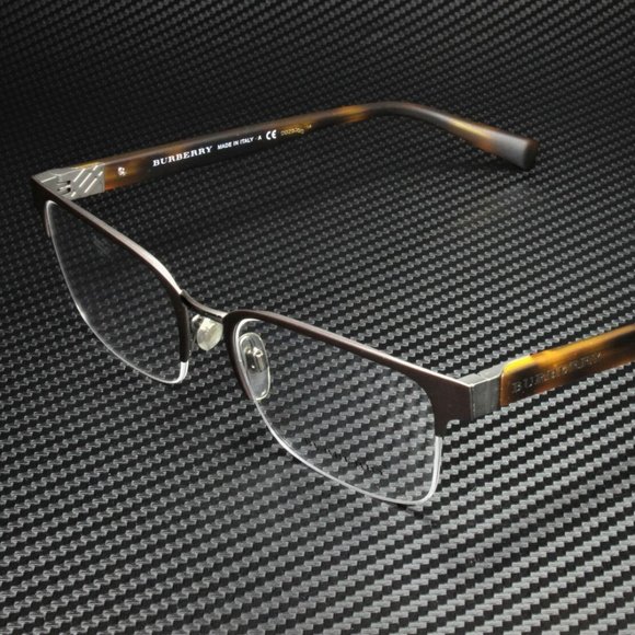 Mens Burberry Gunmetal Brown 54mm Eyeglasses - Picture 1 of 5